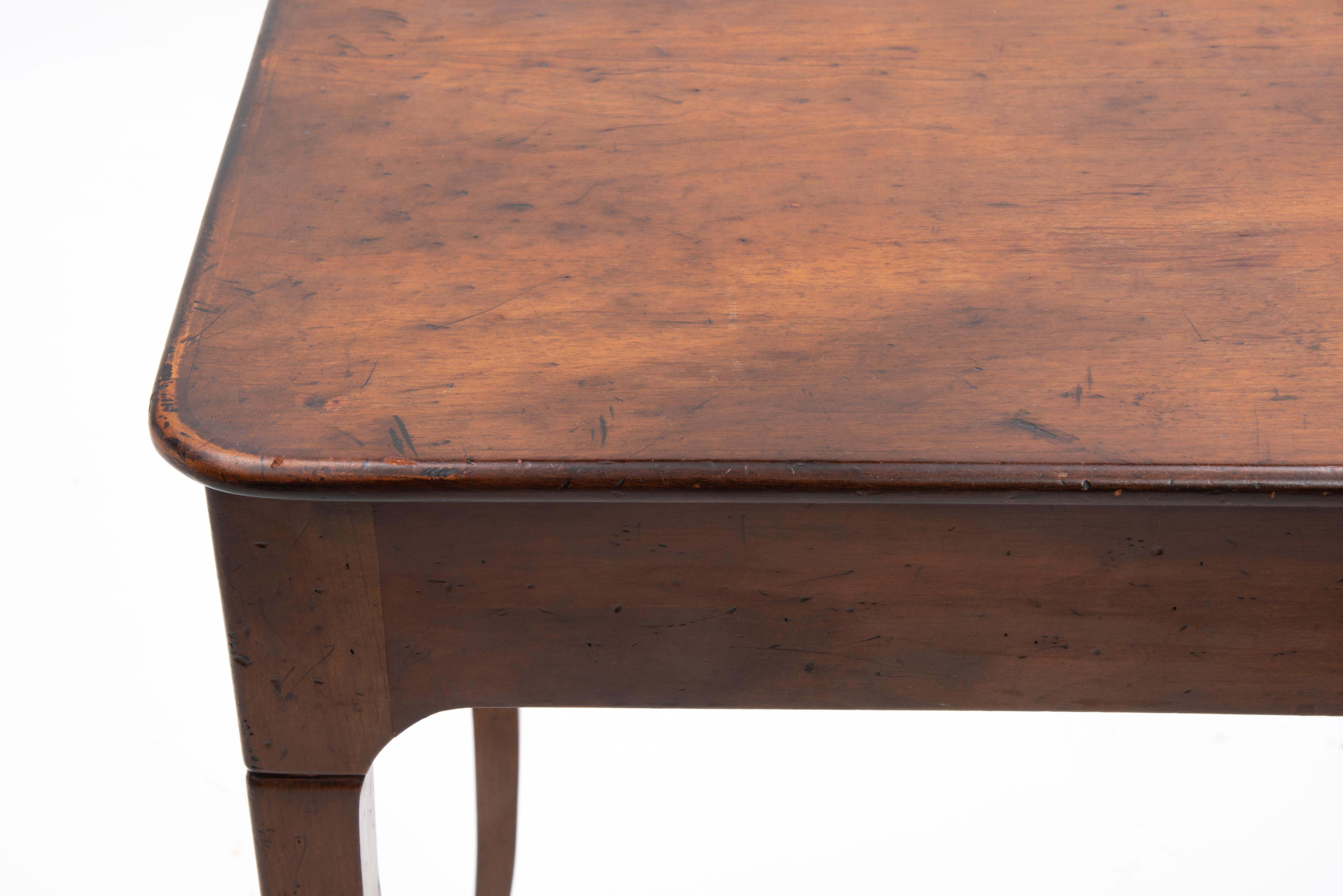 Walnut Petite Writing Desk Games Console Dressing Table Cabriole Leg Distressed Finish