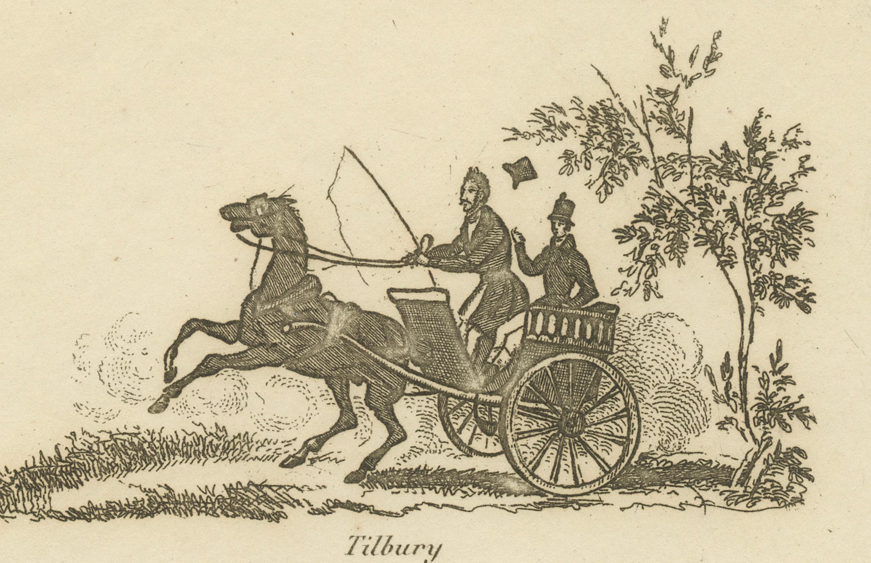 Carta Petites Voitures Divers - Stampa antica di tipi di carrozze, Parigi, 1820 ca. in vendita