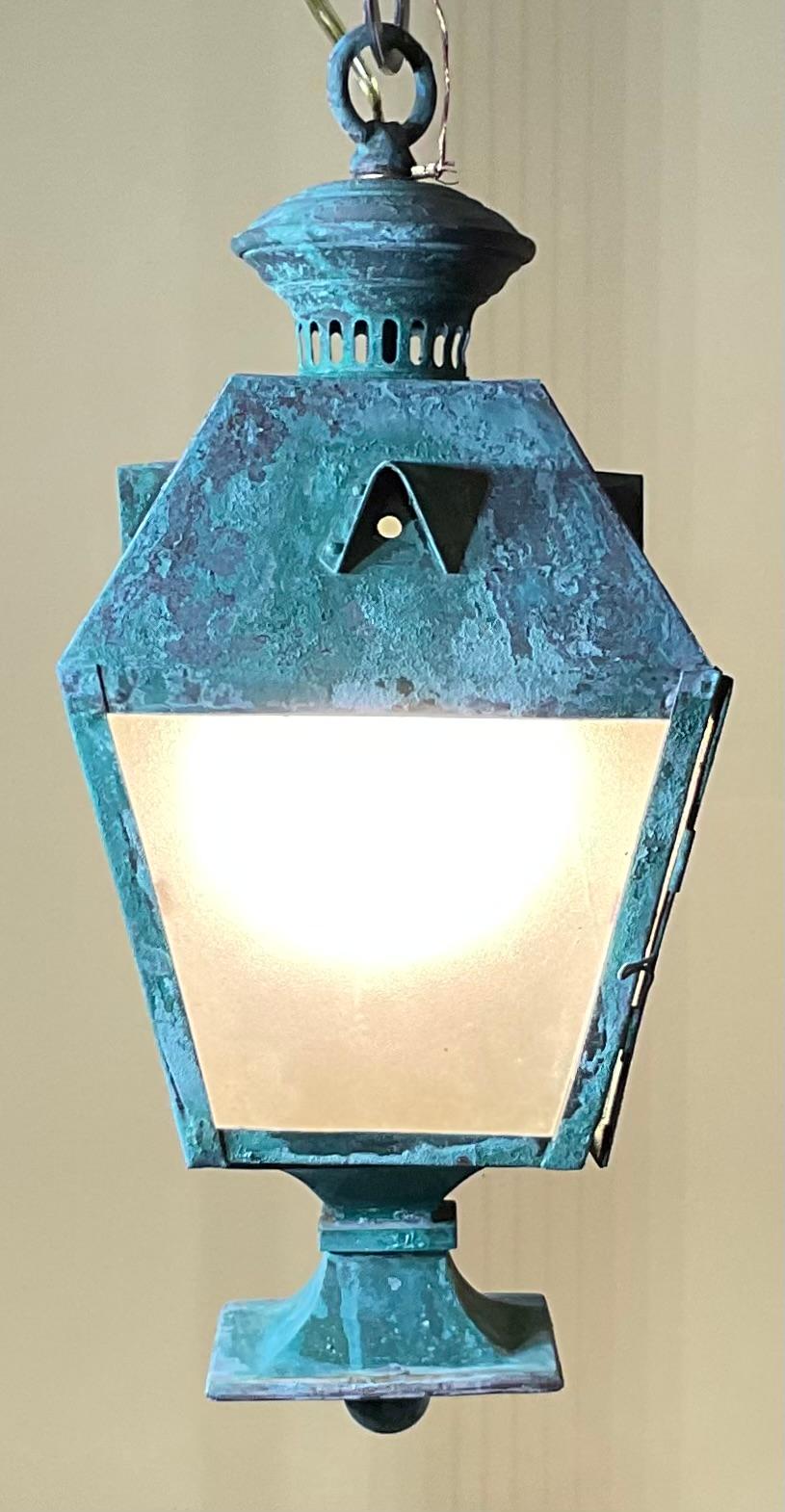 Hand-Crafted PetiteVintage copper hanging lantern - timeless beauty For Sale