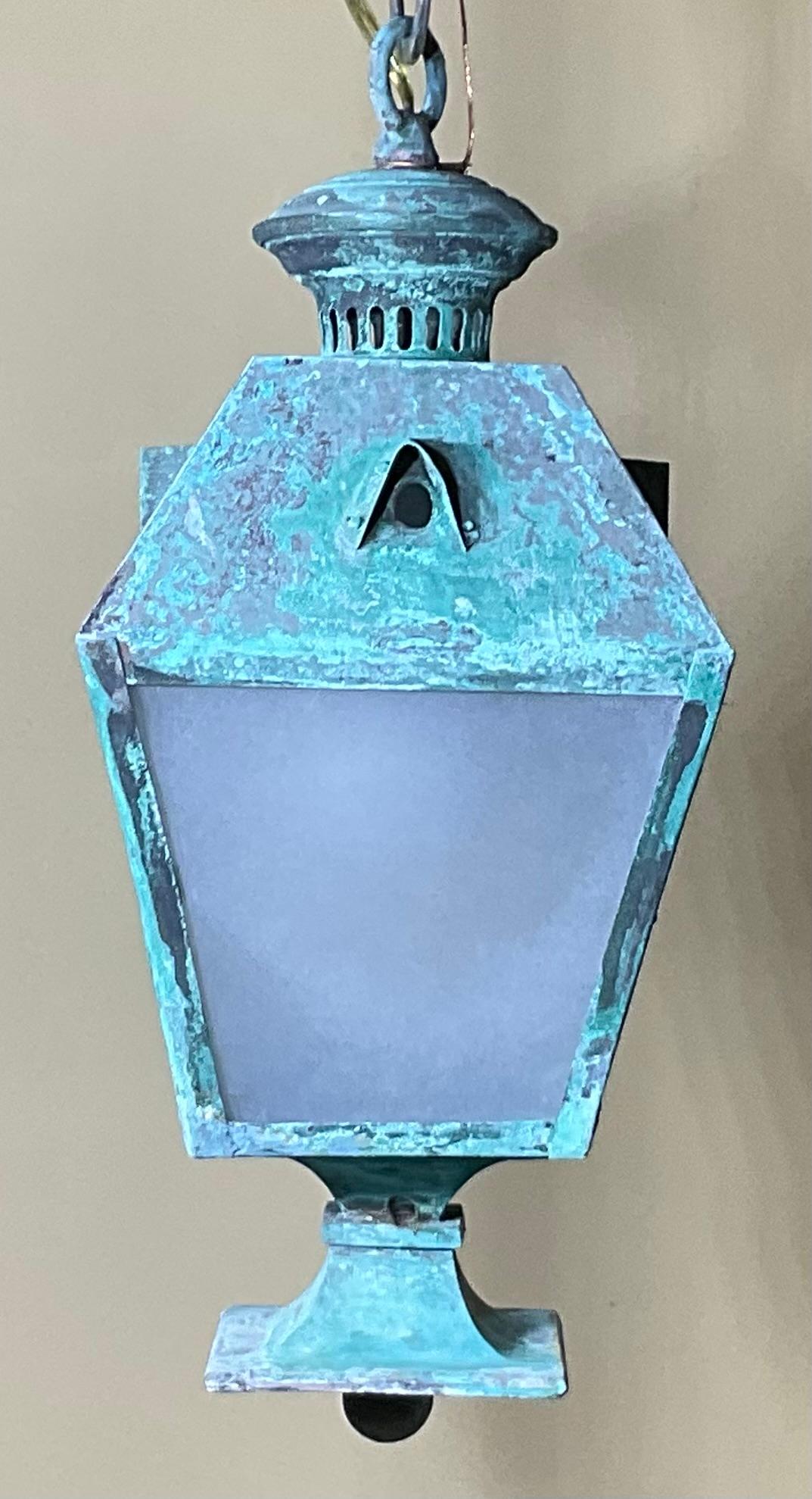 Copper PetiteVintage copper hanging lantern - timeless beauty For Sale