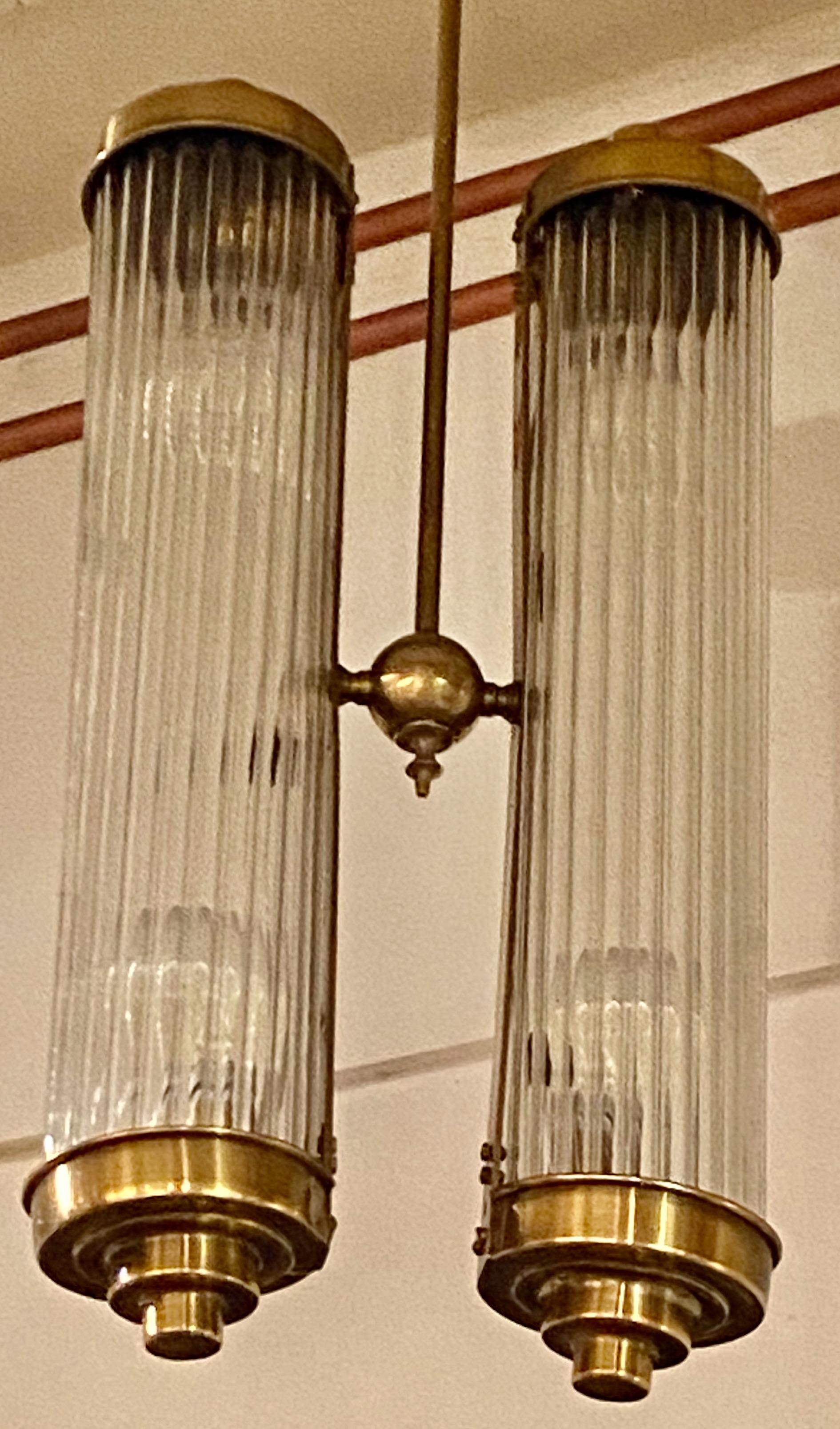 Argentino Tubi di vetro per lampadario Art Deco in stile Petito