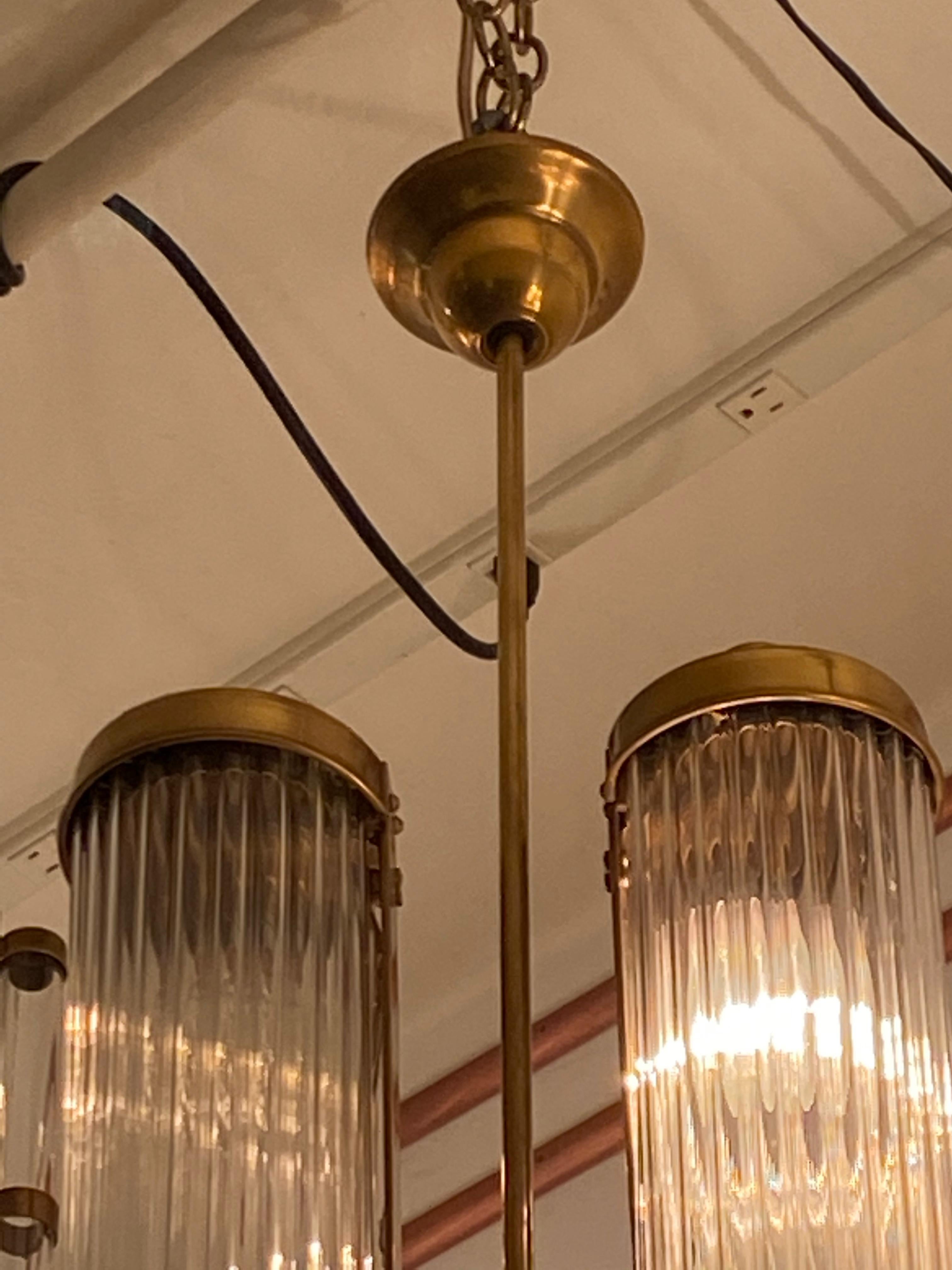 Tubi di vetro per lampadario Art Deco in stile Petito In condizioni buone a Oakland, CA