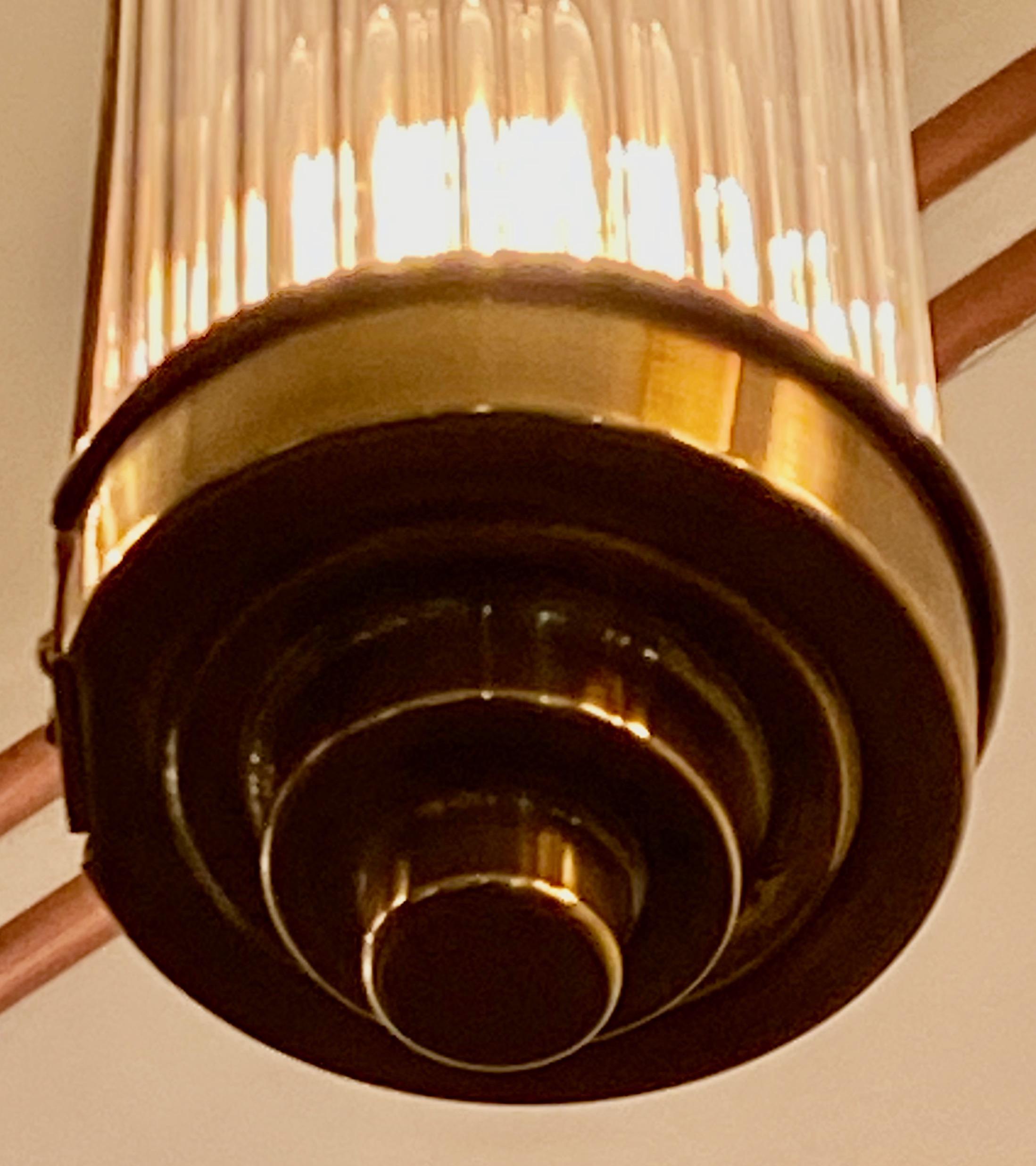 Metallo Tubi di vetro per lampadario Art Deco in stile Petito