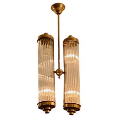 Tubi di vetro per lampadario Art Deco in stile Petito