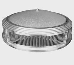 Petitot, Art Deco Ceiling Lamp, Nickelled Bronze, Etched Glass Bowl, Glass Rods