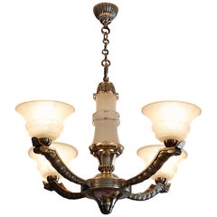 Petitot French Art Deco Chandelier, 1930s