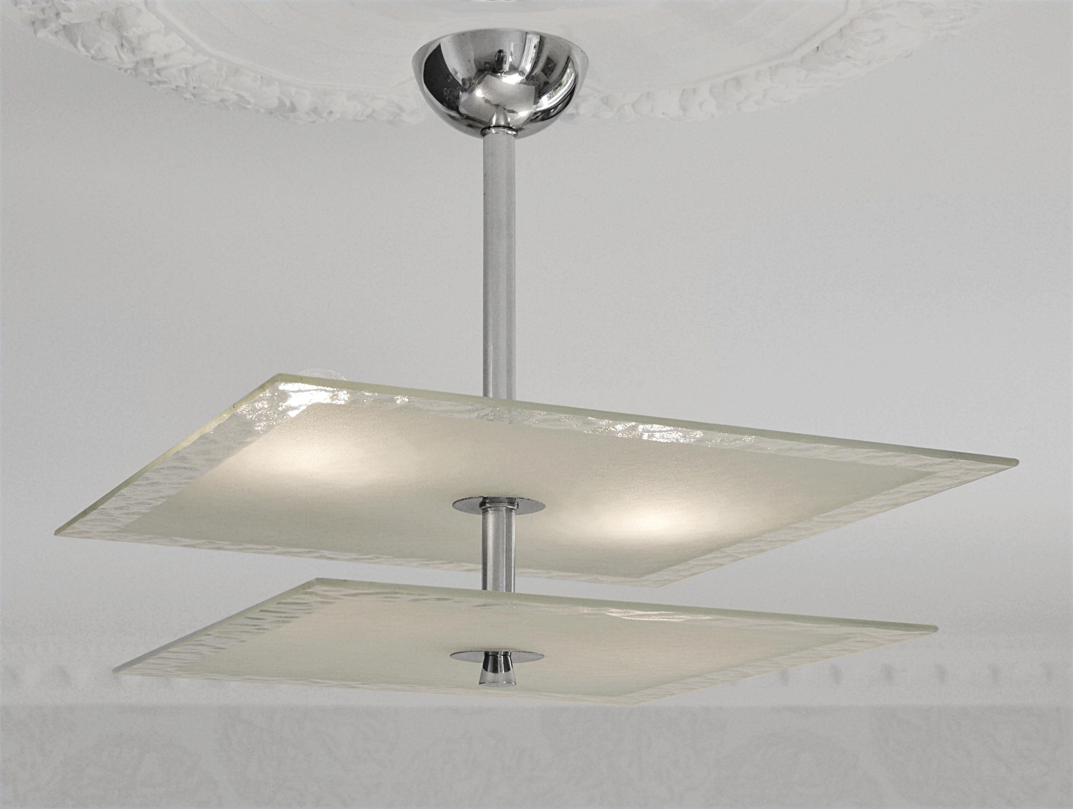 Lampadario francese Modernista Art Deco PETITOT, 1920 in vendita 4
