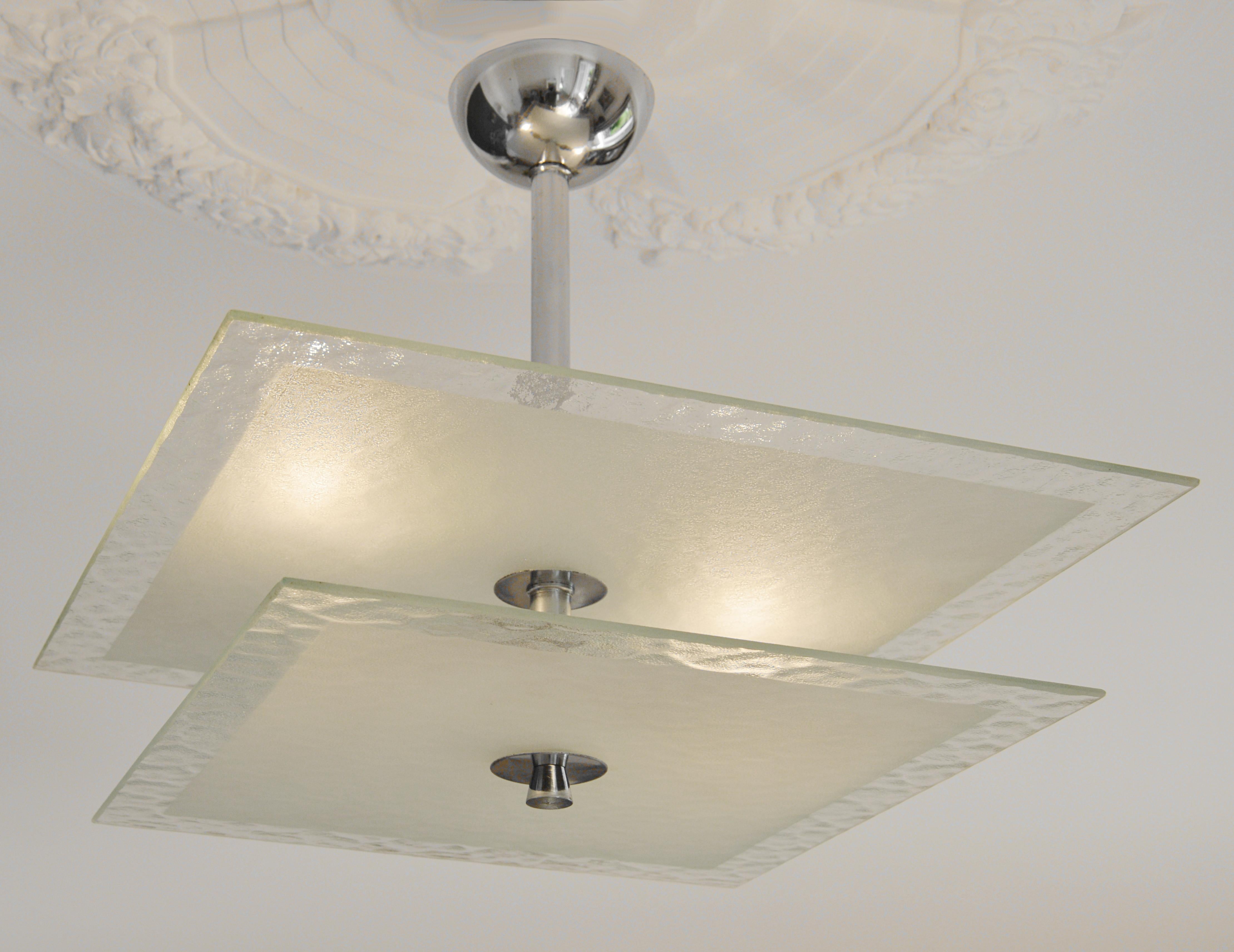 Lampadario francese Modernista Art Deco PETITOT, 1920 in vendita 7