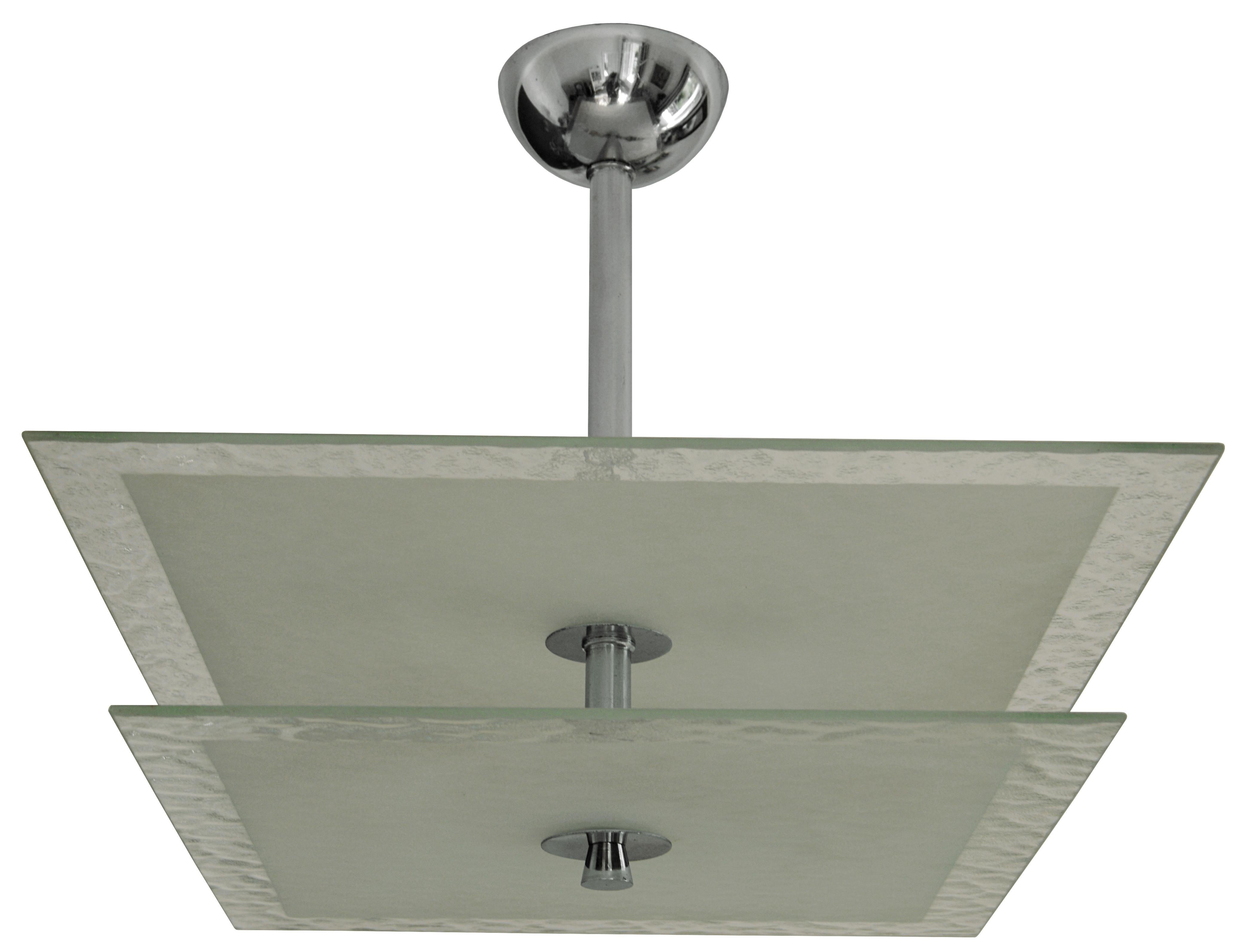 Lampadario francese Modernista Art Deco PETITOT, 1920 in vendita 1