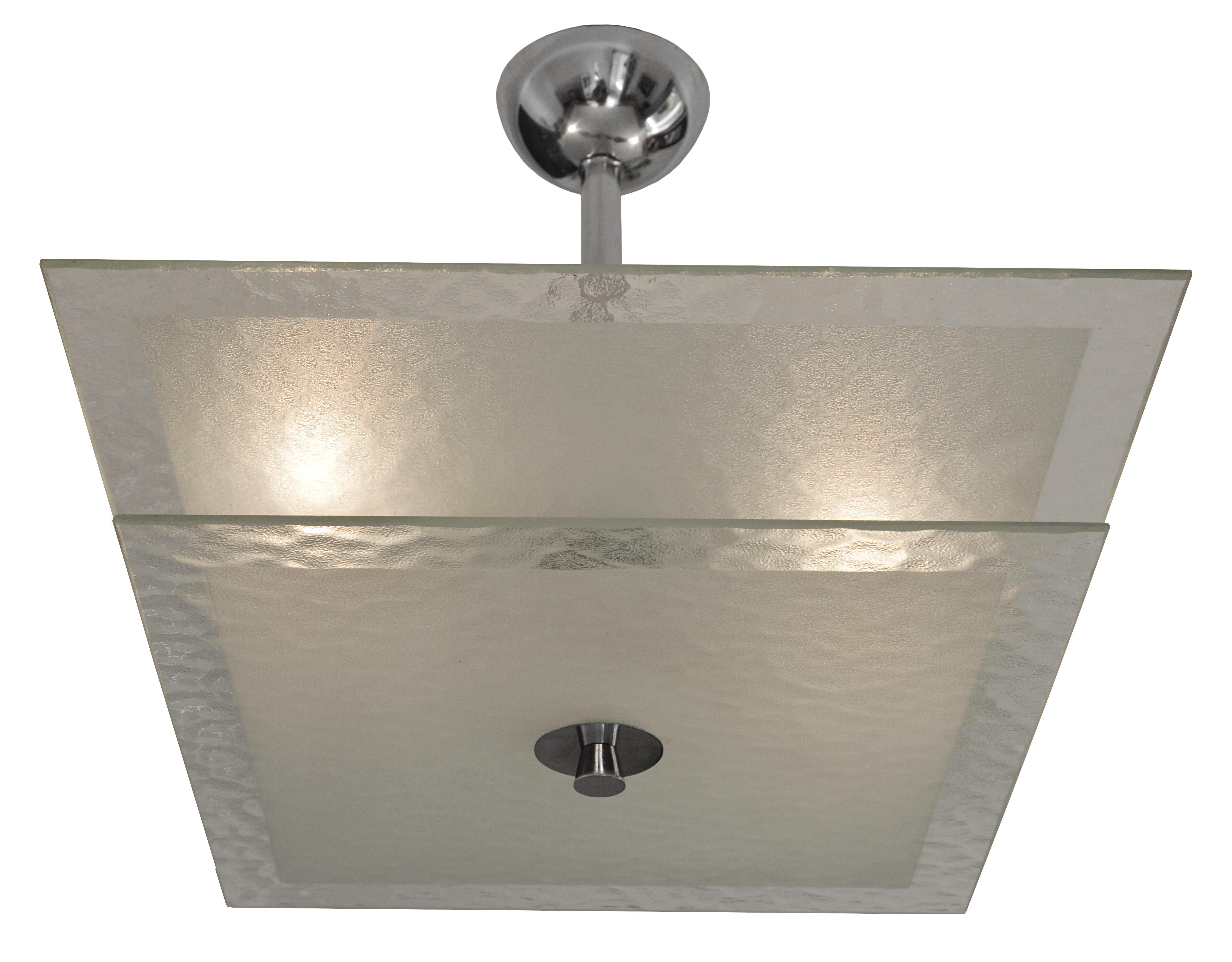 Lampadario francese Modernista Art Deco PETITOT, 1920 in vendita 2