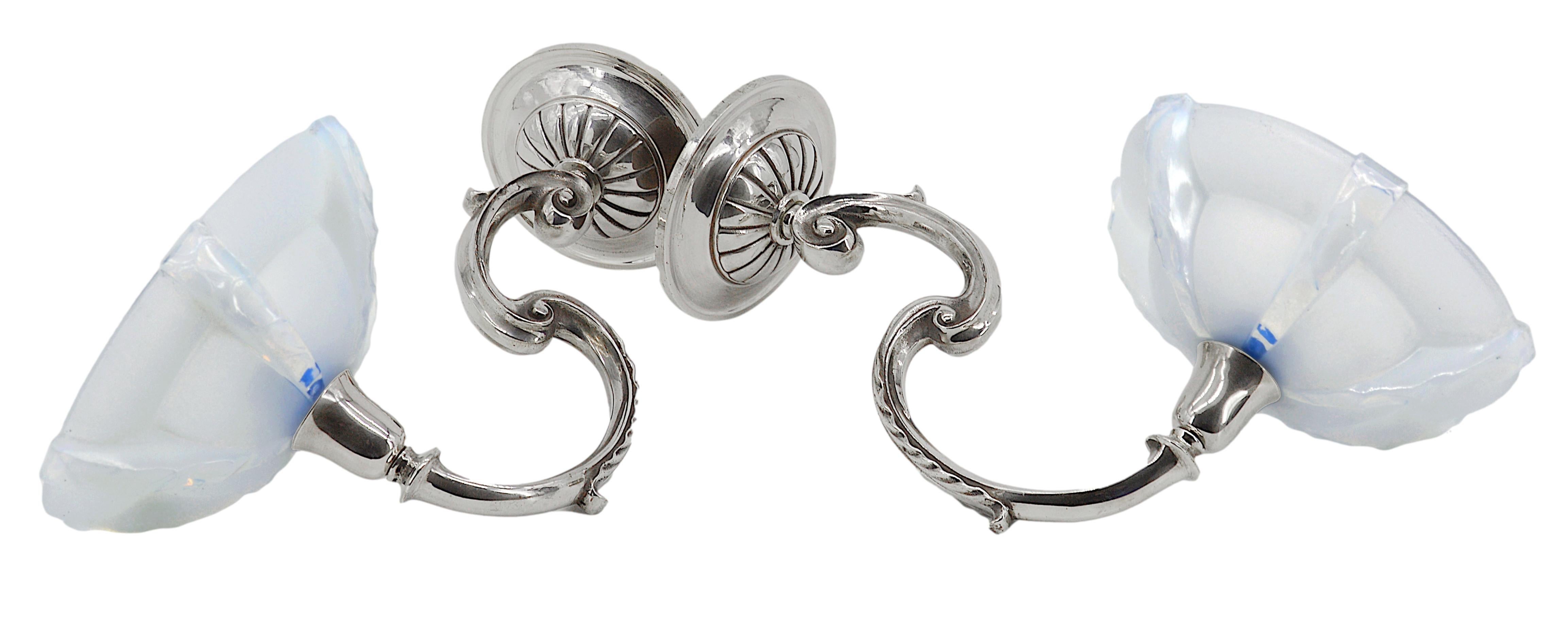 Petitot / Gauthier French Art Deco Wall Sconce Pair, 1920 en venta 1
