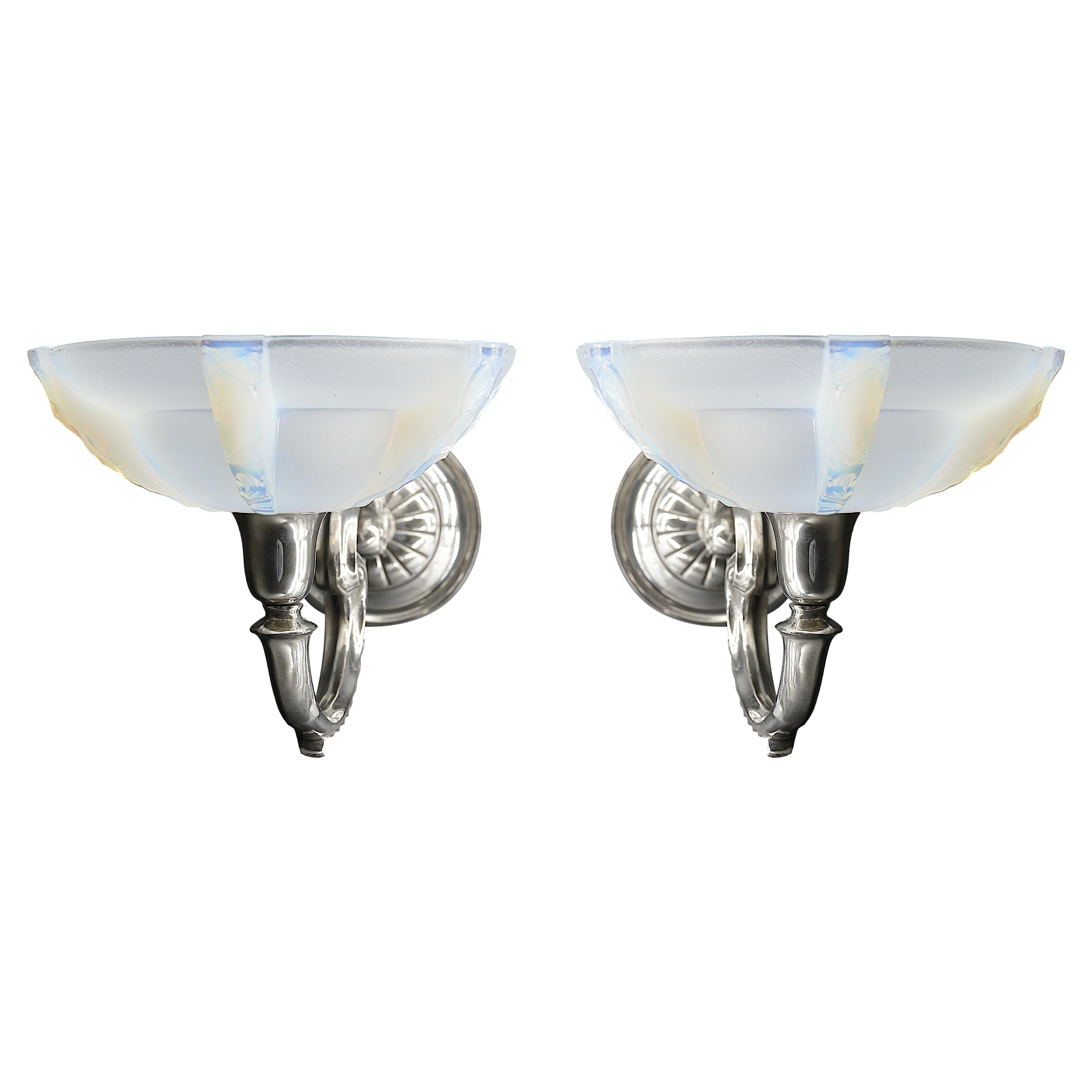 Petitot / Gauthier French Art Deco Wall Sconce Pair, 1930s