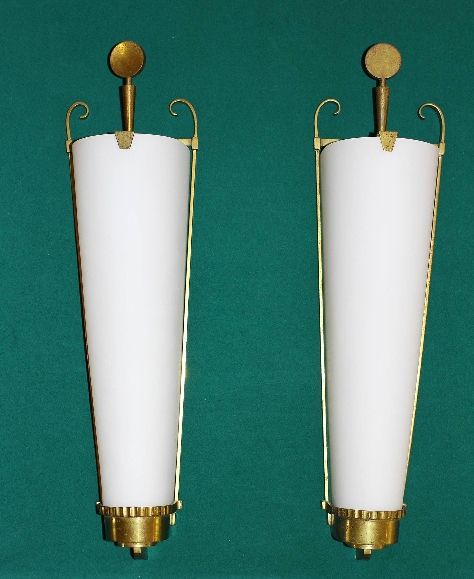 Petitot Important Pair of Sconces 1930 In Excellent Condition In Encino, CA