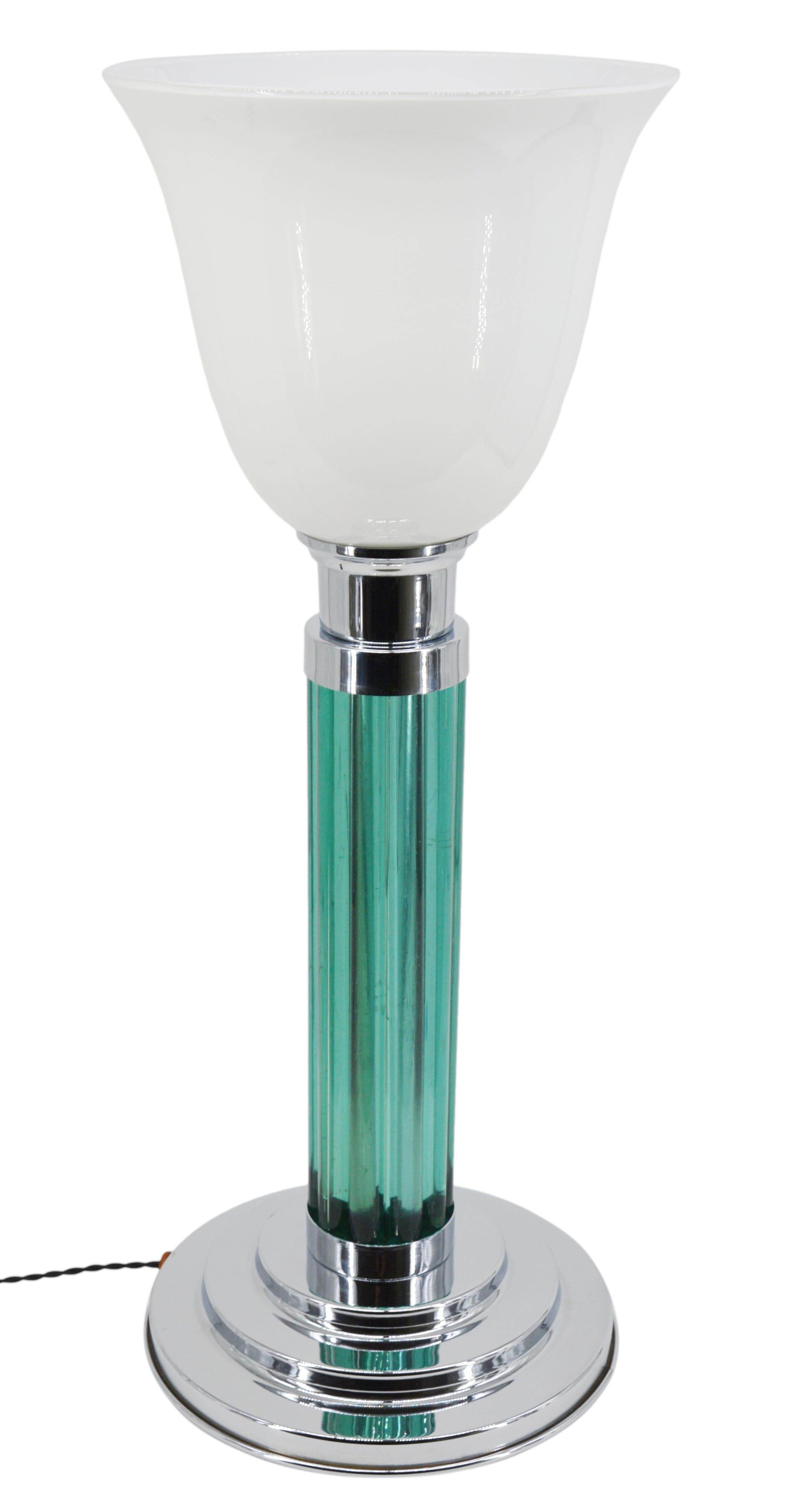 PETITOT Paire de grandes lampes de table à tige Art déco moderniste, 1920 en vente 5