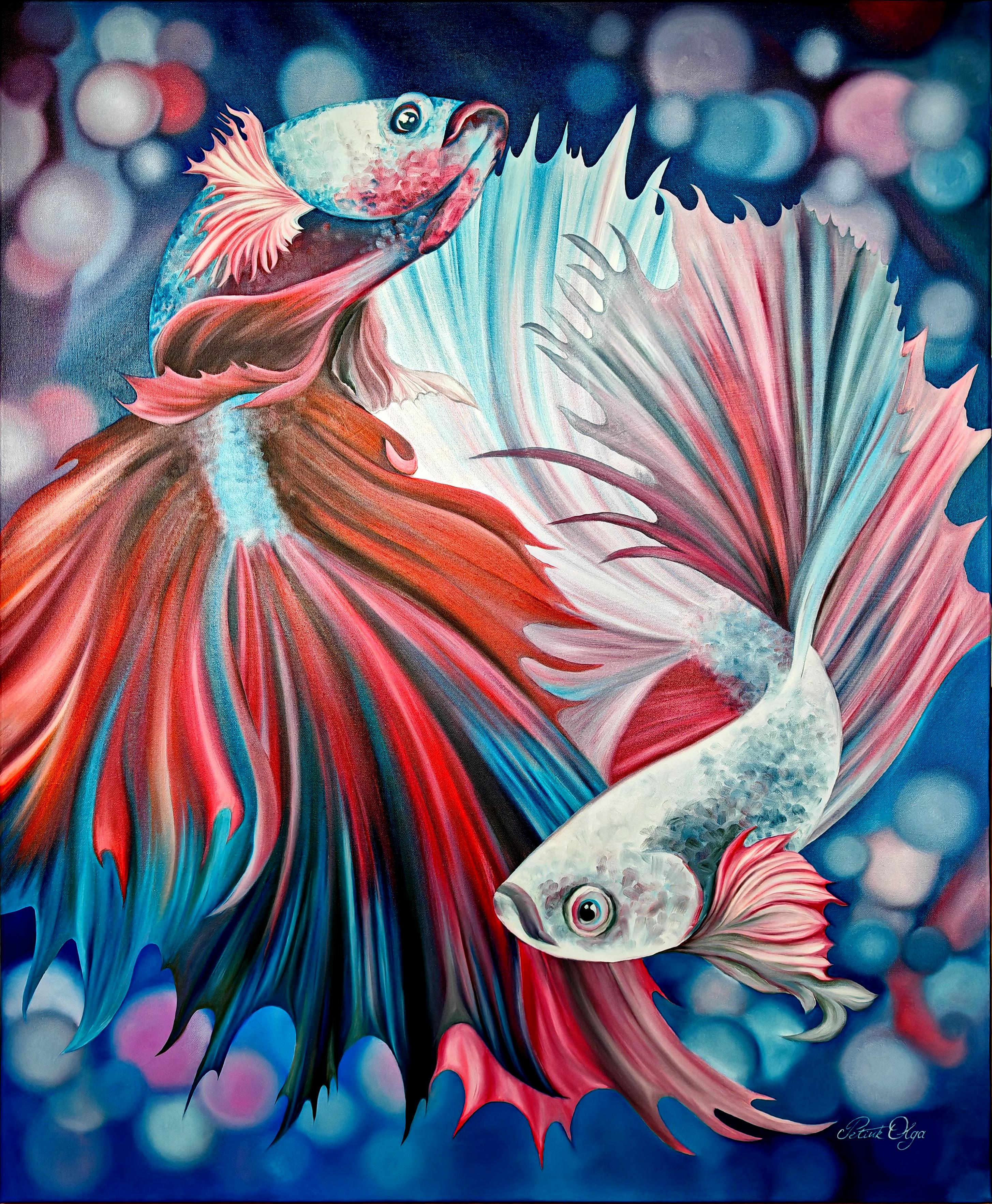 Petiuk Olga Animal Painting - Between Fire and Ice