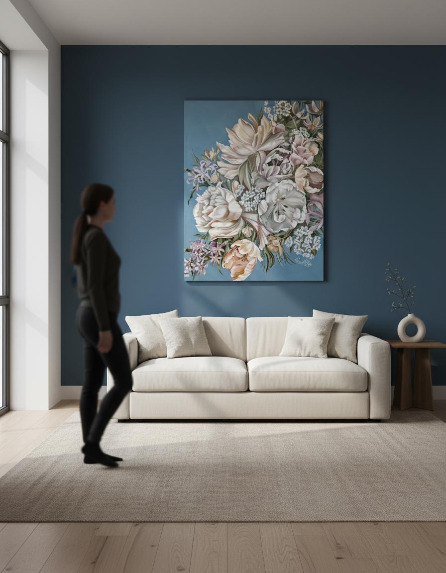La floraison au crépuscule - Painting de Petiuk Olga