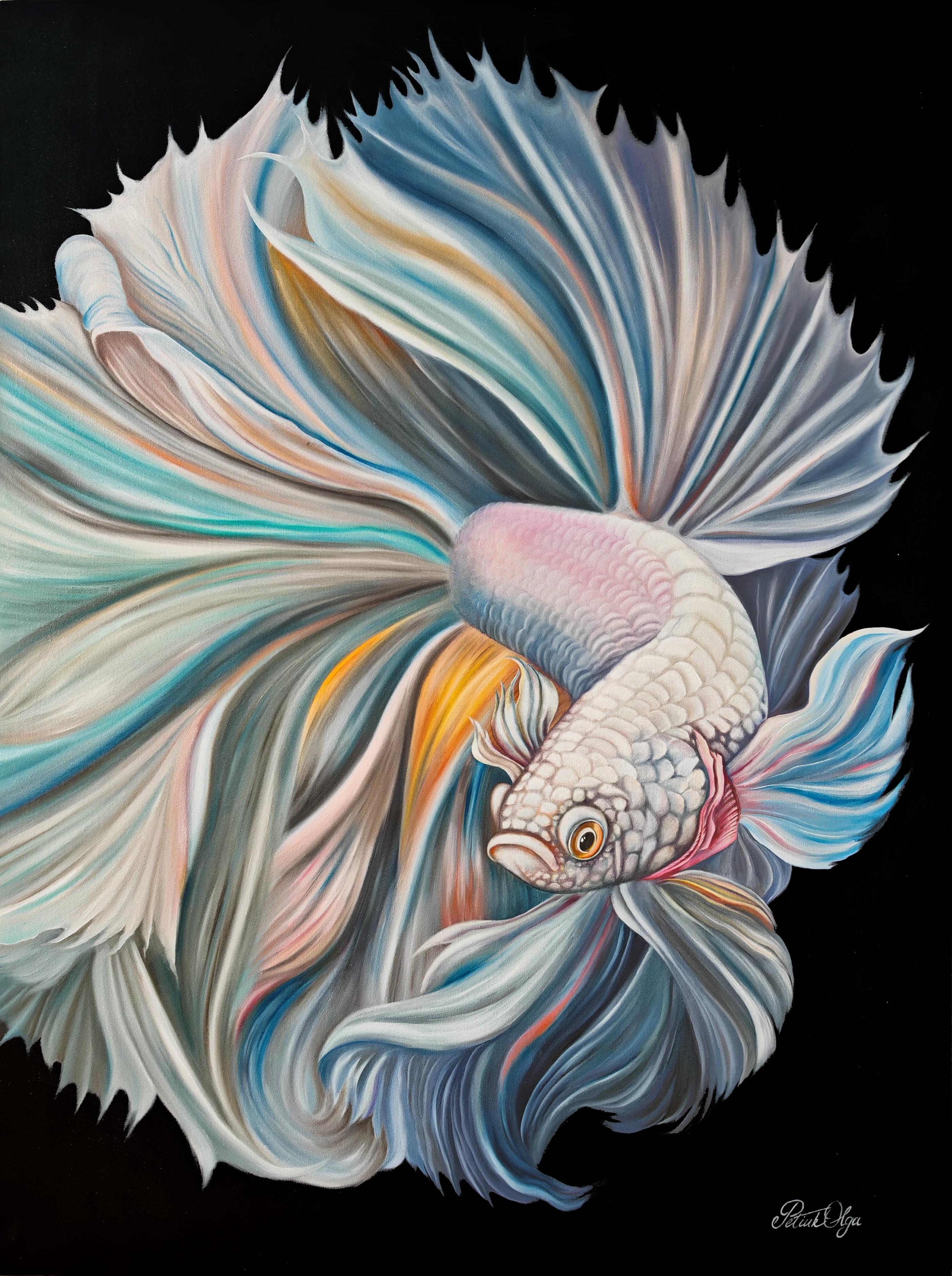 Petiuk Olga Animal Painting - Blue betta