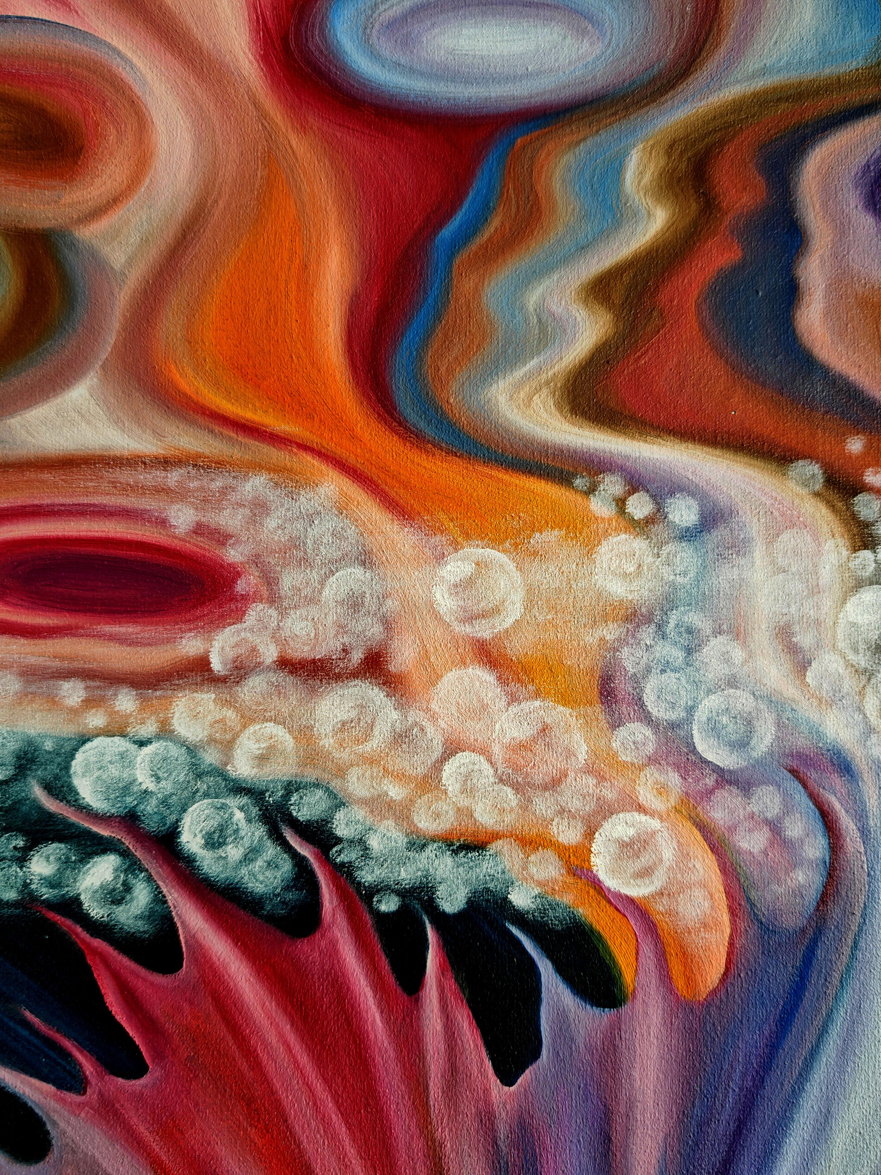 Le courant silencieux. Diptyque - Mouvement esthétique Painting par Petiuk Olga