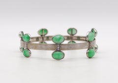 Petochi Bangle Bracelet In 18Kt White Gold With 27.56 Ctw In Diamonds & Jadeite