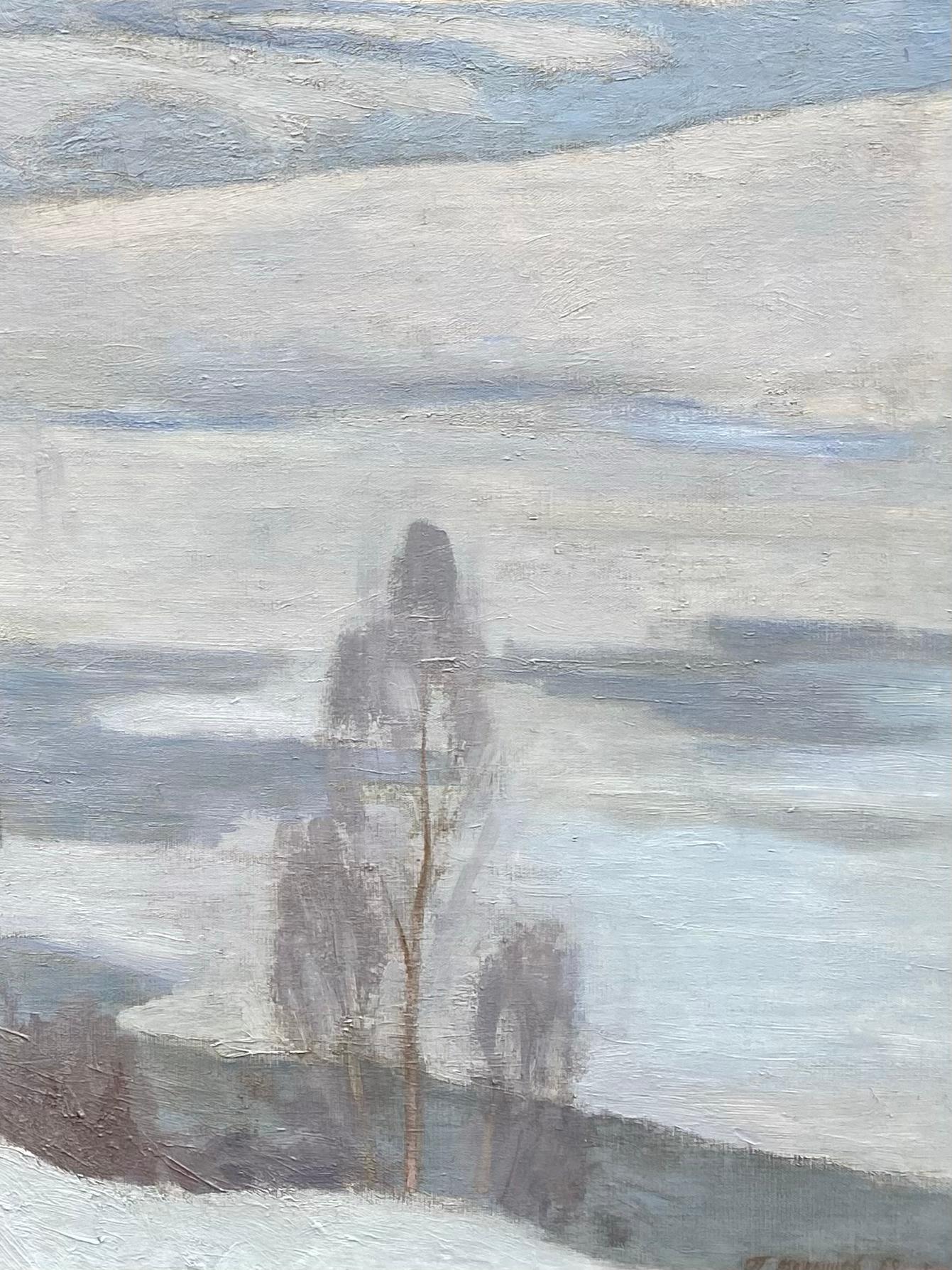 „Lenin und Krupskaya in einer Winterlandschaft“ Petr Malyshev (1909 - Moskow - 1976) im Angebot 1