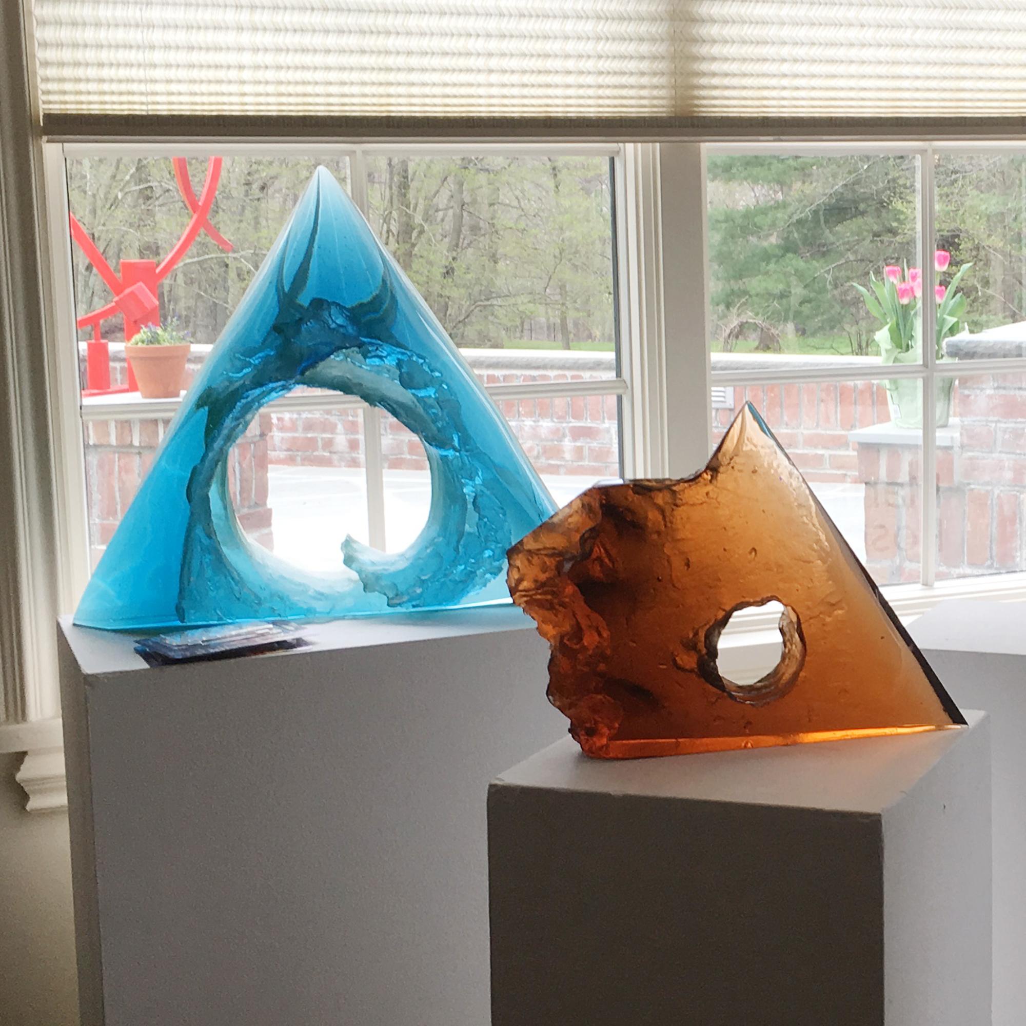 Abstrakte Glasskulptur „Red Point“ im Angebot 1