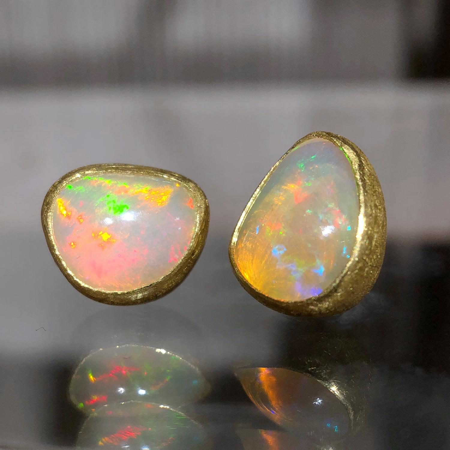 ethiopian opal earrings