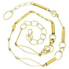 Petra Class Handmade High Karat Gold Mix 'n Mingle Chain Link Necklace