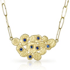 Petra Class One of a Kind Blue Sapphire High Karat Gold Lava Scatter Necklace