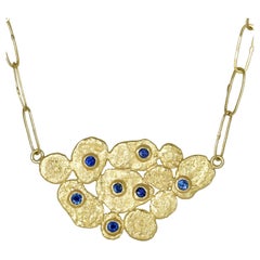 Petra Class One of a Kind Blue Sapphire High Karat Gold Lava Scatter Necklace