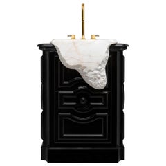 Petra Freestand with Hand-Worked Estremoz Marble Sink By Maison Valentina