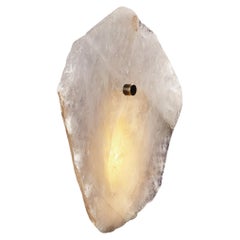 Organic Shape, Slice of Mono Clear Quartz Sconce by Christopher Boots