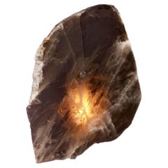 Organic Shape, Slice of Mono Smoky Quartz Sconce by Christopher Boots