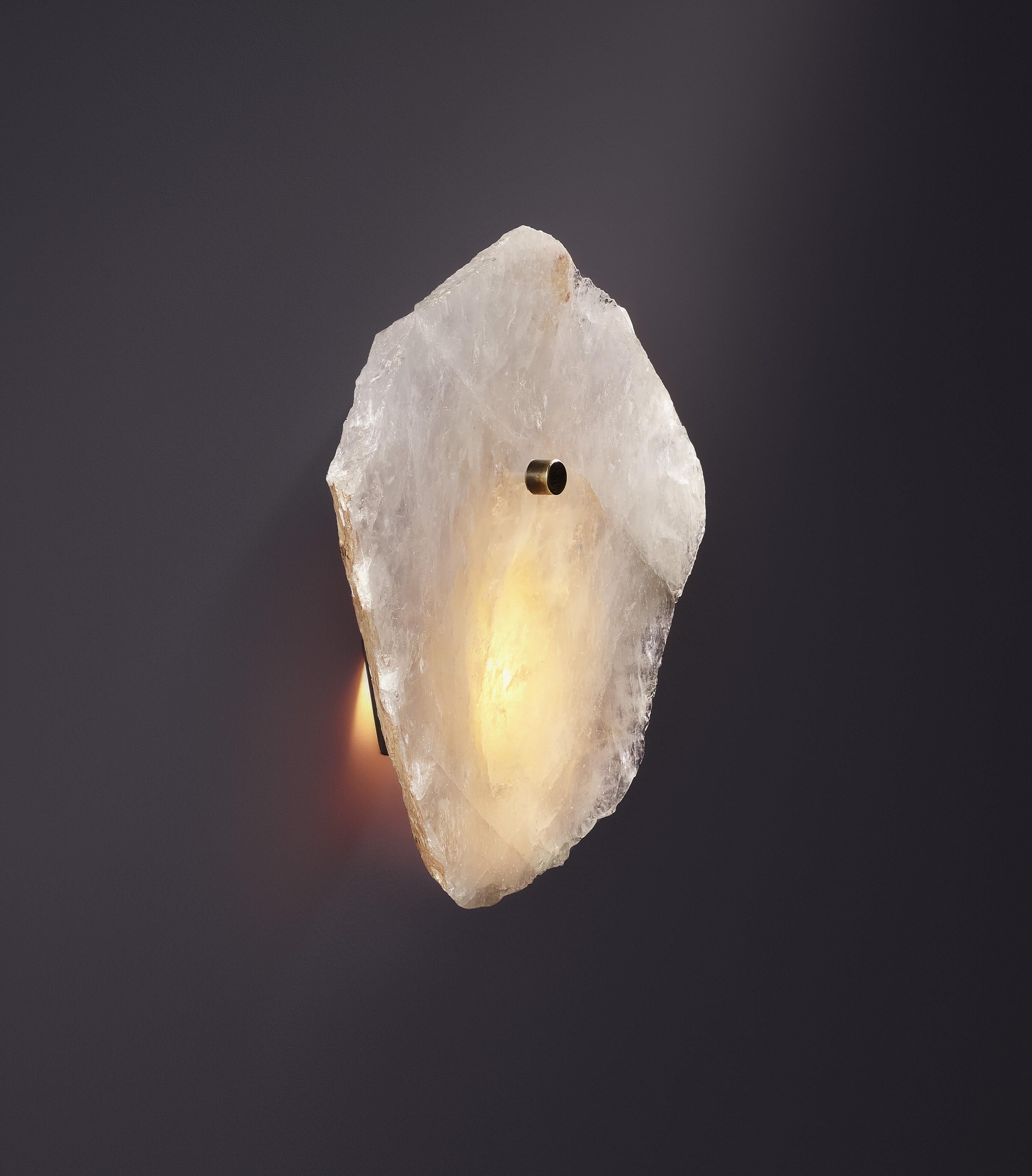 Contemporary Unique Form Triple Clear Quartz Sconce by Christopher Boots In New Condition For Sale In Geneve, CH