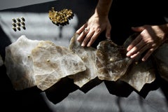 Christopher Boots, "Petra III Circular", Chandelier (1100, Clear Quartz Slice)