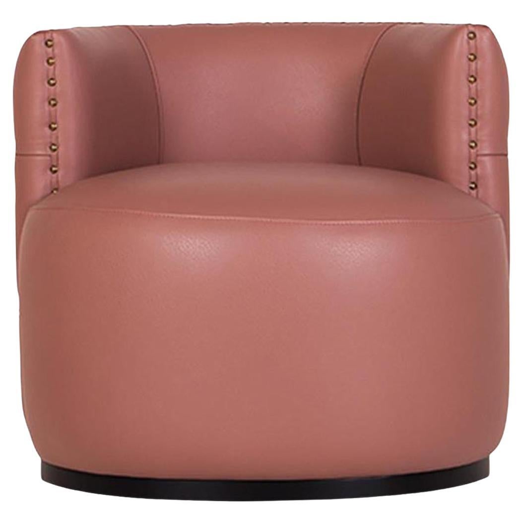Petra pink leather capitonnè armchair by Mantellassi 1926