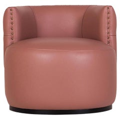 Petra pink leather capitonnè armchair by Mantellassi 1926