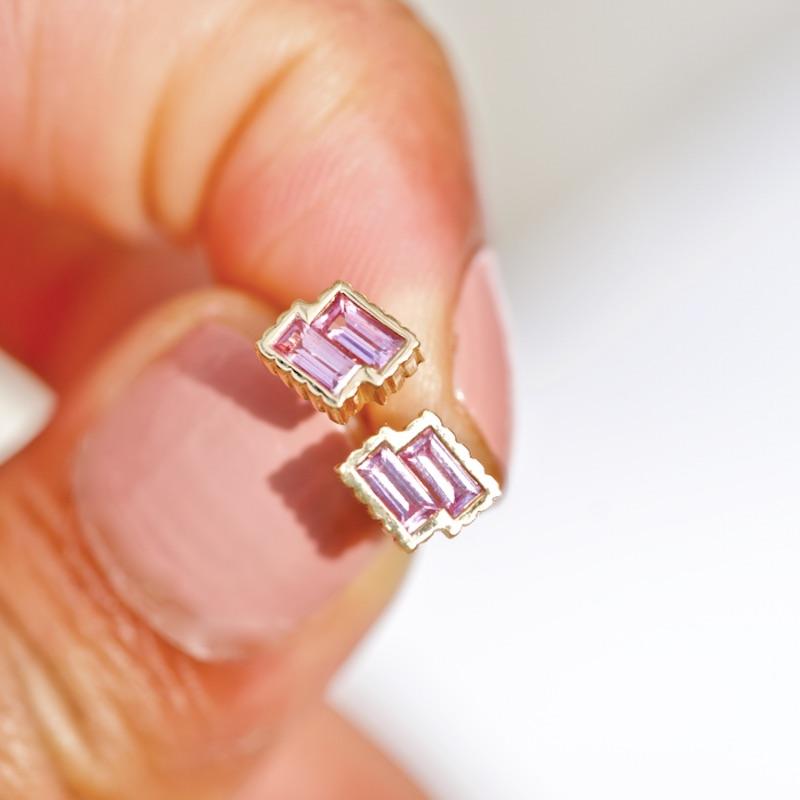 PETRA Pink Sapphire Twin Baguette Stud Earrings in 18k white Gold

Inspired by landscape interpreted in the design and in the use of natural gemstones, basalt columns in Iceland’s Hálsanefshellir cave can be found in PETRA twin baguette sapphire