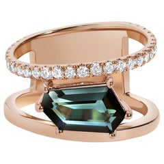 Petra Ring, Tourmaline and Diamond Ring in Rose Gold