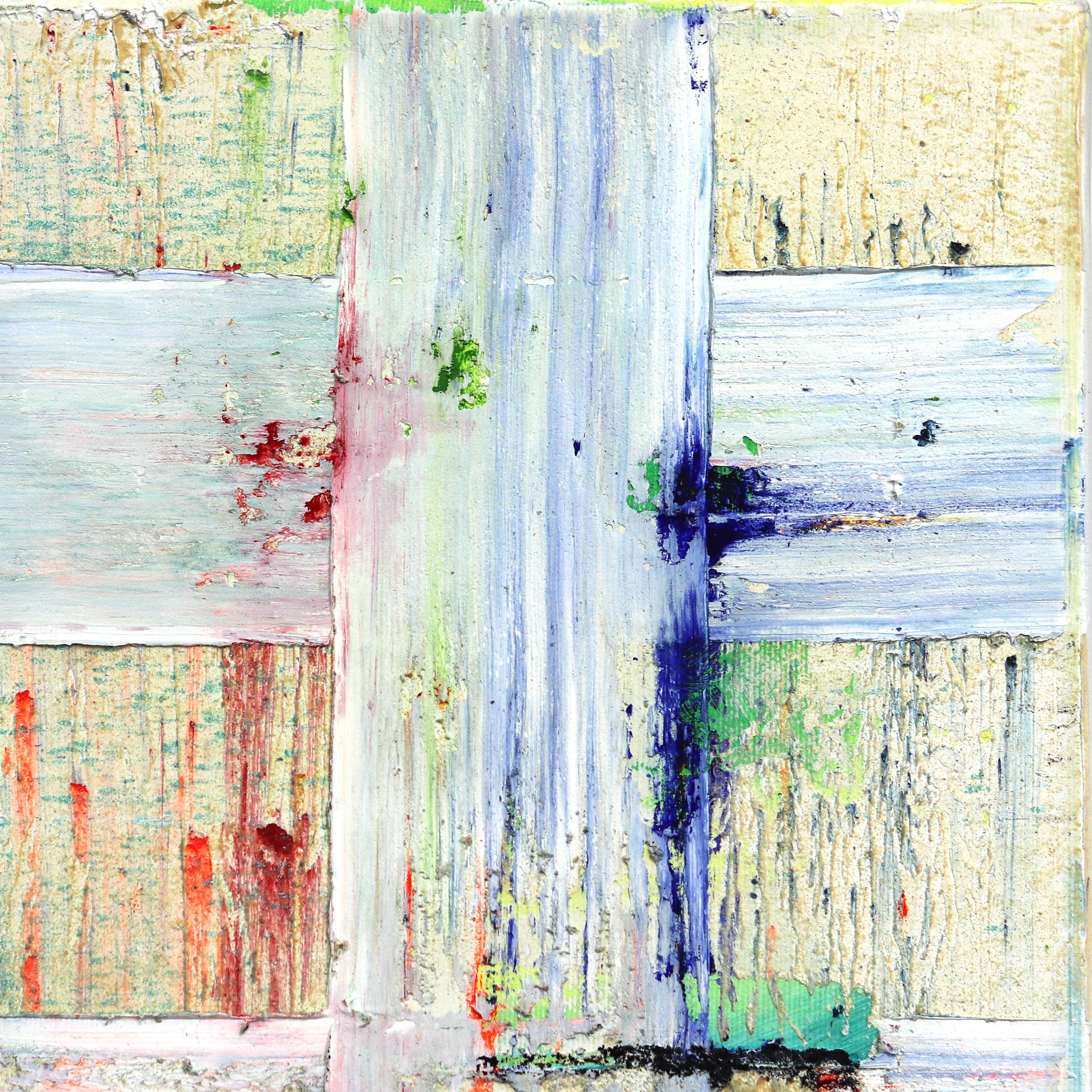 Las pinturas originales de Petra Rös-Nickel fusionan formas lúdicas, colores vivos y composiciones arquitectónicas en óleo y técnicas mixtas sobre lienzo. Sus obras contemporáneas contienen ricas texturas y estampados, que hacen referencia a los