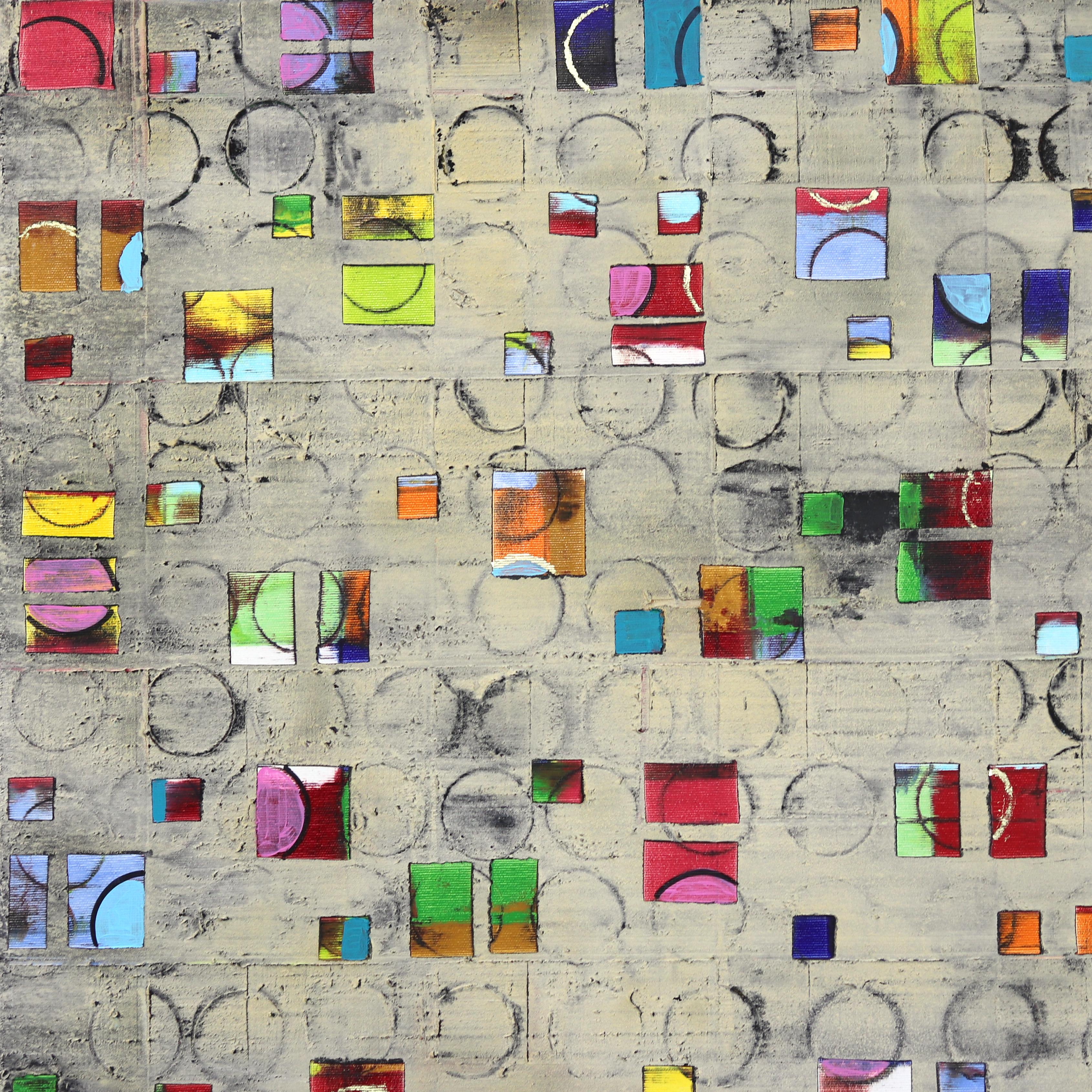 Big Insight -  Grande quadro geometrico astratto colorato - Painting Astratto di Petra Rös-Nickel