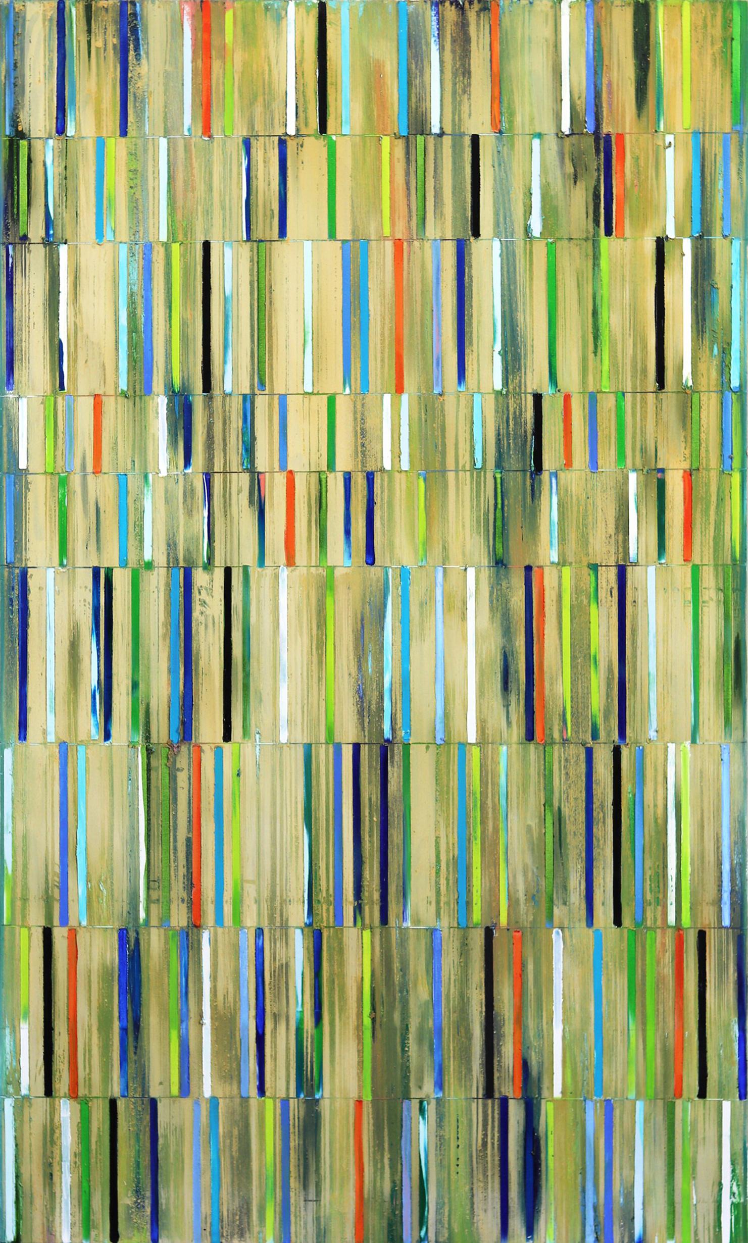 Petra Rös-Nickel Abstract Painting - Code Green Blue