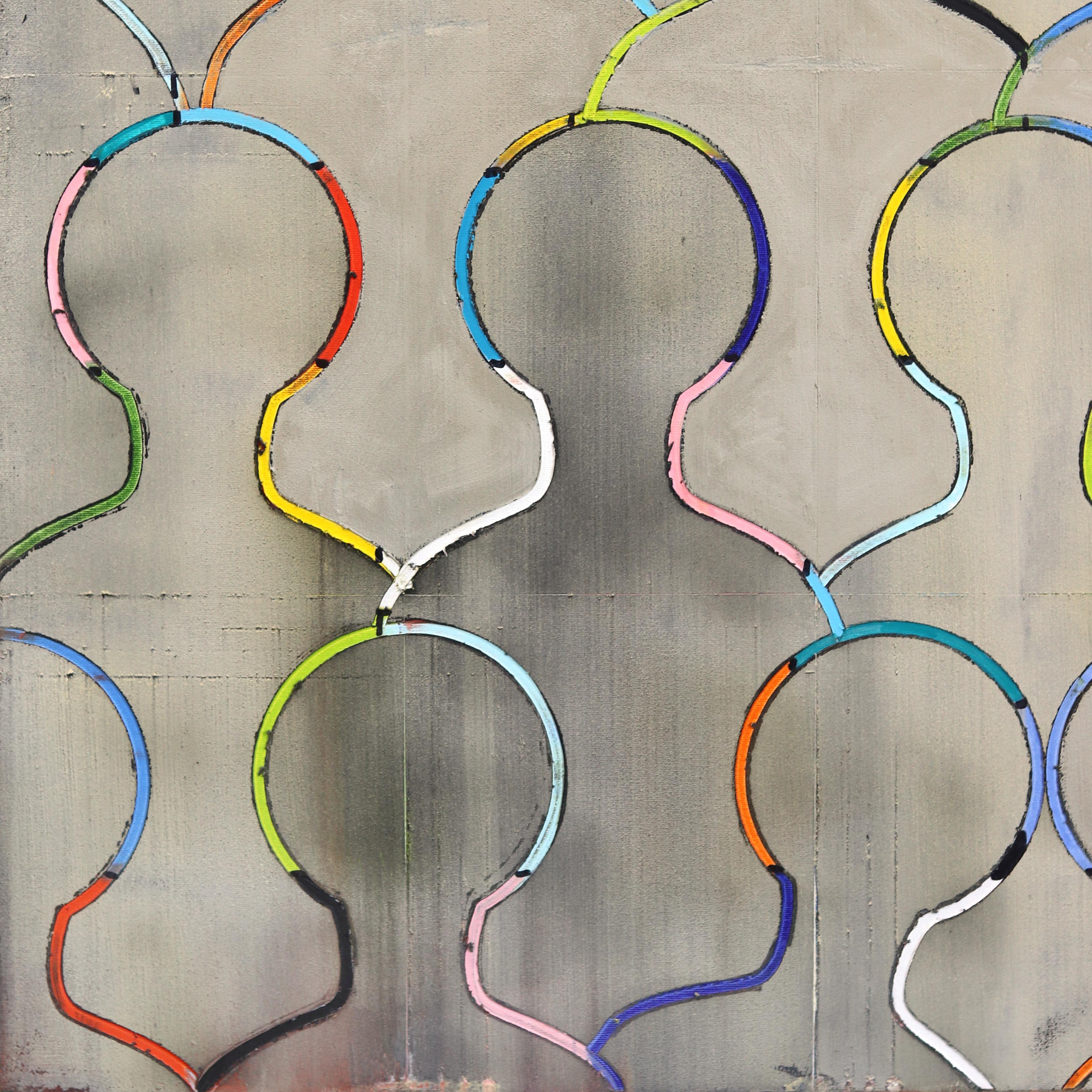 Come Together VI - Peinture abstraite et ludique originale - Abstrait Painting par Petra Rös-Nickel