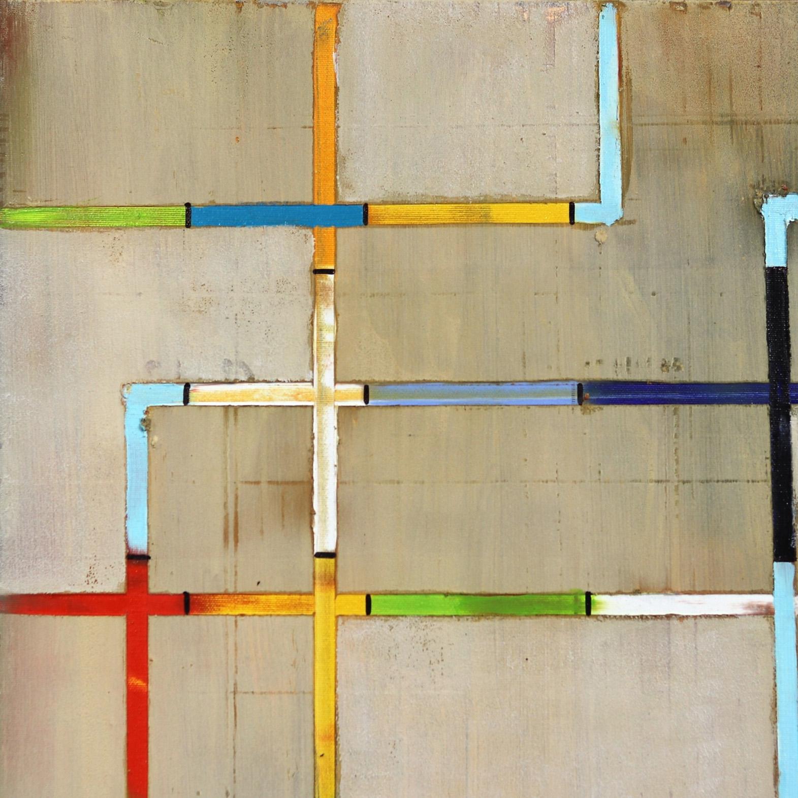 Cross Lines 21 - 1 - Abstract Mixed Media Art by Petra Rös-Nickel