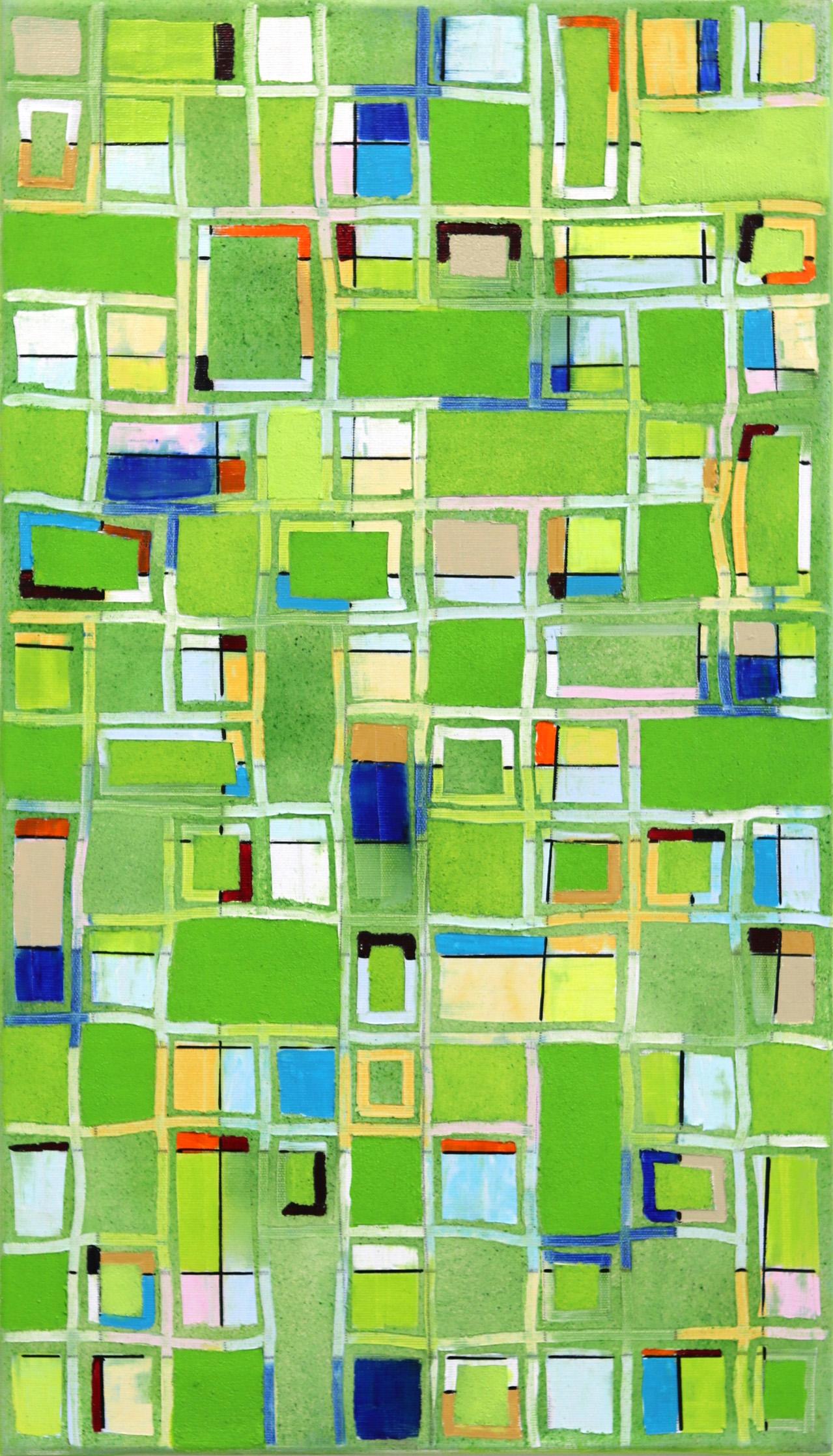 Petra Rös-Nickel Abstract Painting - Little Pattern Green