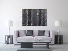 Turn - Quadro geometrico astratto colorato di grandi dimensioni