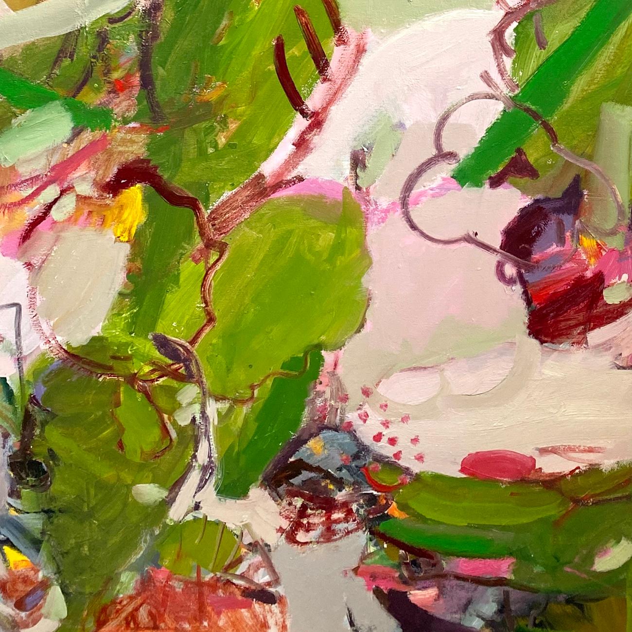 A Feeling Of Spring IV (Abstract painting)
Oil on canvas — Unframed.
This artwork is exclusive to IdeelArt.

German artist Petra Schott uses colour, lines, and shapes to express her everyday emotions on canvas. During her creative process, she takes