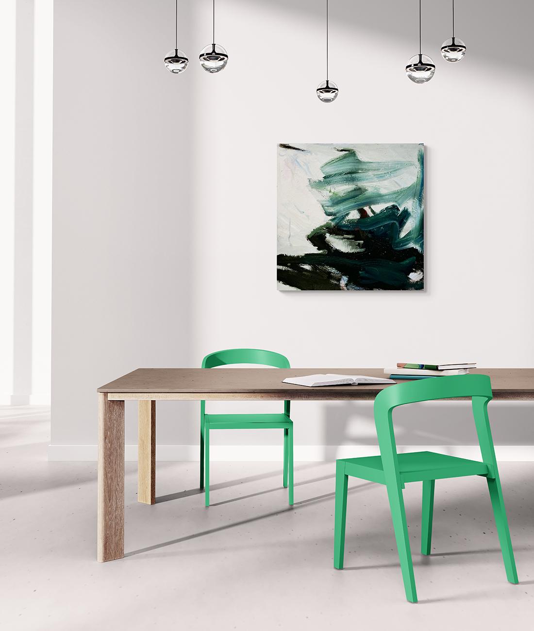 Finché stai ballando, puoi infrangere le regole (pittura astratta) - Painting Astratto di Petra Schott