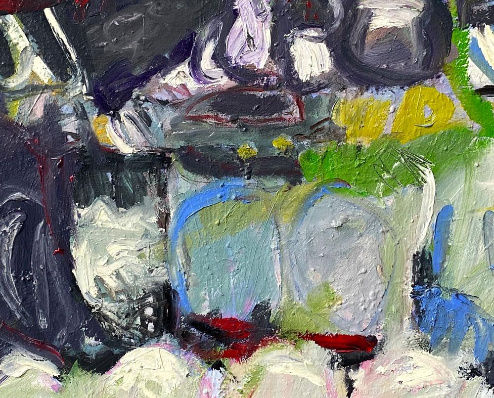 Ascoltare Beethoven mentre si stira (Pittura astratta) - Painting Astratto di Petra Schott