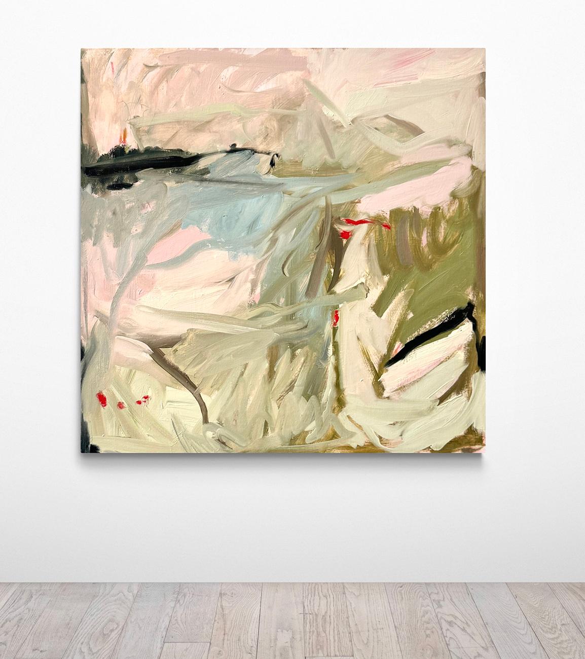 Memories (Abstract painting) - Beige Abstract Painting by Petra Schott