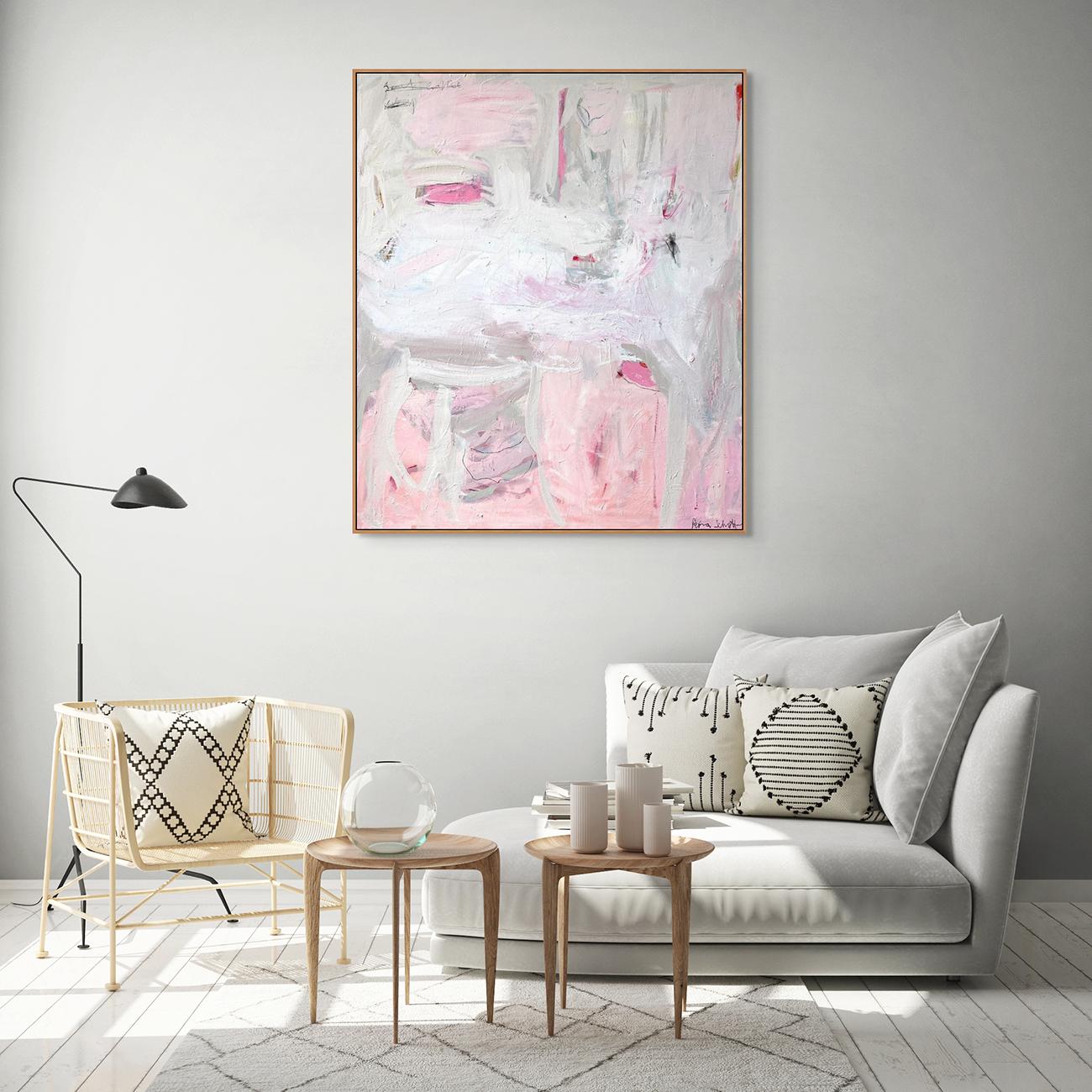 Sweet Little Nothing (Pittura astratta) - Abstract Painting Grigio di Petra Schott